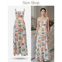 ราคา ชุดเดรสทะเล เดรสสายเดี่ยวลายทะเล ทรงยาวแม็กซี่ ผ้าพริ้ว ใส่เที่ยวชายหาด เดรสคาเฟ่ (47906292930)