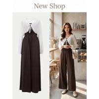 ราคา ชุดเซ็ทสิงชิ้น ชุดจั๊มยาวสายเดี่ยวสีน้ำตาล เสื้อคลุแขนยาวสีขาว มีเชือกผูก ความยาวชุดจั้ม 56 เสื้อคลุม15นิ้ว (51950790115)