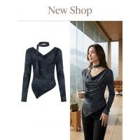 ราคา เสื้อแขนยาวคอถ่วง มีให้เลือก2สี สีเทา สีน้ำตาล จับจีบข้างชายเฉียง พร้อมเชือกผูกปรับสไตล์ได้ ผ้าฝ้าย ความยาวชุด 20 นิ้ว (54563907734)