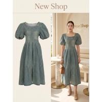 ราคา ชุดเดรสยีนส์ แขนตุ๊กตา ผ่าปลายกระโปรงหน้า สียีนส์ ซิปซ่อนด้านข้าง ดีเทลคอรุ่ย ผ้ายีนส์ ความยาวชุด 44 นิ้ว (52114421790)