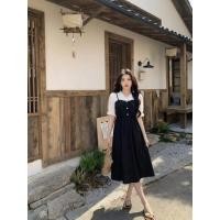 ราคา ชุดเดรสสีดำดีไซน์เอี๊ยม สไตล์สุภาพใส่เที่ยวใส่ทำงาน ลุคสาวหวาน ผ้าโพลีเอสเตอร์ผสม (49804779044)