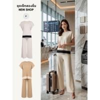 ราคา ชุดเซ็ทสองชิ้น เสื้อคอกลมดีเทลชายเสื้อสีดำ สีขาว กางเกงขายาวเอวยางยืด มี2สีครีม น้ำตาล ความยาวเสื้อ27นิ้วกางเกงยาว40นิ้ว (49716859109)