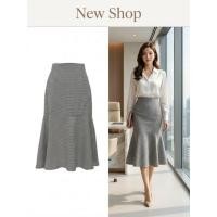 ราคา กระโปรง สีดำ ขาว ผ้าชิโนริ ความยาวกระโปรง 31 (29306871782)
