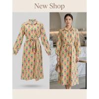 ราคา ชุดเดรสลำลอง ชุดเดรสโบฮีเมียน ชุดเดรสพิมพ์ลาย สีเหลือง แขนยาว คอปก ผ้าโพลีเอสเตอร์ ความยาว 44 (28885004906)