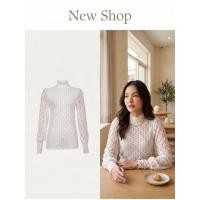 ราคา เสื้อแขนยาว ผ้าลูกไม้ ถักฟู คอปีน มีซิปหลัง ขอบหยัก สีขาว ความยาวเสื้อ 24 นิ้ว (53715606637)
