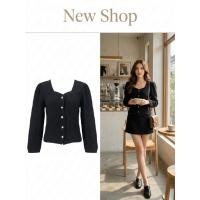 ราคา เสื้อแขนยาว คอสามเหลียม ทรงเข้ารูป สีดำ (24947981001)