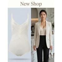 ราคา เสื้อบอดี้สูทสายเดี่ยว ดีเทลลูกไม้ ทรงเข้ารูป สายปรับได้ สีขาว (56459670233)