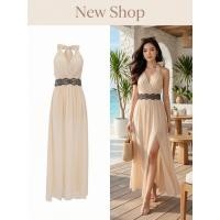 ราคา ชุดเดรส สีครีม ผ้าชีฟอง ความยาวชุด 59 (25128837095)