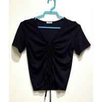 ราคา เสื้อยืดคอวีสีดำ ผ้าร่องรูดหน้า ยืดตามตัว อก 34 ยาว 19 นิ้ว (52163866518)
