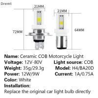 ราคา Dremt ไฟหน้ารถจักรยานยนต์หลอดไฟ H4 Led 3 ด้าน COB Moto ไฟต่ําสูงรถจักรยานยนต์อุปกรณ์เสริมเซรามิค LED 12V mt (55617207405)
