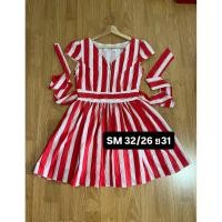 ราคา เดรสน่ารักๆมือสองริ้วสีแดง (46365976724)