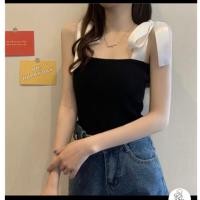 ราคา เสื้อกล้ามไหมพรมแต่งผูกโบว์ไหล่ (40905979646)