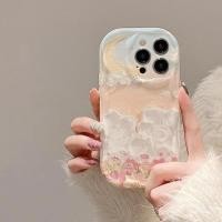 ราคา เคสไอโฟนTPUนุ่มผิวด้าน ขอบคลื่นลอน 3D ลายภาพวาดสีน้ำดวงจันทร์ เมฆ ดอกกุหลาบชมพู กรอบกล้องยกสูง กันรอยนิ้วมือ กันกระแทก สไตล์สวยหรูผู้หญิง เคสไอโฟน 13 17 16 15 14 12 11 (55812406396)
