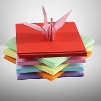 ราคา กระดาษโอริกามิ 100แผ่น 10สี กระดาษพับนก (23477228550)