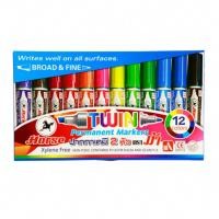 ราคา ปากกามาร์คเกอร์ 2 หัว 12 สี ตราม้า (17419310229)