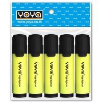 ราคา YOYA ปากกาเน้นข้อความ รุ่น 1901 สีเหลือง แพ็ค 5 ด้าม (21627890916)