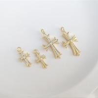 ราคา จี้ diy 14K ทองแดง Clad สีทองระบุข้ามฝังเพทาย (45314120763)