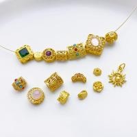 ราคา Spacer ลูกปัดวิธีโบราณ Gold Hollow Turquoise Flower เหรียญทองแดง (55962374466)
