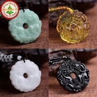 ราคา FENGFEI หยกสีเขียว Hand Carved Dragon Hollow หยกจี้ Nelace แฟชั่นจีนผู้หญิง ManS Luy Nelace เครื่องประดับของขวัญ TH (40034136528)