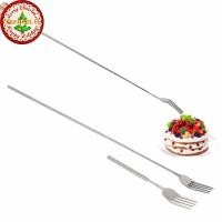 ราคา FENGFEI เงินสแตนเลส Telescopic ขยายส้อมอาหารค่ําขนมผลไม้ยาวช้อนส้อมส้อม BBQ ส้อมเนื้อครัวอาหารเย็นบนโต๊ะอาหาร TH (54816379163)