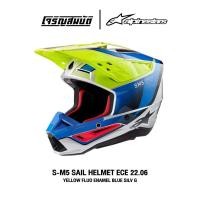 ราคา Alpinestars หมวกกันน็อควิบาก รุ่น SM5 SAIL HELMET ECE 22 06 สี YELLOW FLUO ENAMEL BLUE SILVER (26263359377)