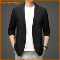ราคา FTY เสื้อเบลเซอร์ลําลองผู้ชายน้ําหนักเบาเสื้อสูทธุรกิจสีดํา Mourning Top N (46365487215)