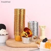 ราคา 50ชิ้นมินิคัพเค้กฟอยล์คัพเค้กห่อกระดาษทองเงินคัพเค้กอบถ้วย (56863598482)