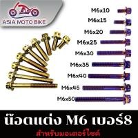 ราคา น็อตหัวเจาะสำหรับติดตั้งรถมอเตอร์ไซค์ สีไทเท สีทอง ขนาดเบอร์ M6 M8 ความยาว 10 50 MM 1 ตัว (15183342484)