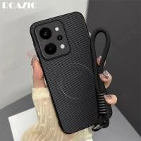 ราคา แม่เหล็กคาร์บอนไฟเบอร์รูปแบบเคสโทรศัพท์เข้ากันได้สําหรับ เรียลมี พี4พลังงาน5กรัมด้วยสายรัดข้อมือเชือกเส้นเล็กหรูหราเคลือบกันกระแทกป้องกันฮาร์ดปกหลัง ของ39 1 (49366764440)