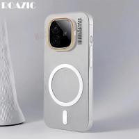 ราคา หรูหรา Slim Matte ครึ่งโปร่งใสเคสโทรศัพท์สําหรับ iQOO Z9 5G Z9 Turbo Z9 Turbo Z9 Turbo Plus แม่เหล็ก Anti Fingerprint ป้องกันการตกกันกระแทก Hard PC ฝาหลัง RS01 (52451154356)