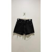 ราคา กางเกงยีนส์ ZARA ขาสั้น ดำฟอก (52210243492)