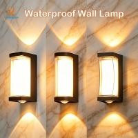 ราคา โคมไฟติดผนังกลางแจ้ง กันน้ำ 12W ไฟหน้าบ้าน LED ติดผนัง สไตล์โมเดิร์น สําหรับตกแต่งสวน กลางแจ้ง โคมไฟภายนอก (52604807906)