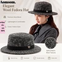 ราคา AOMSOM Trilby หมวก Casual แฟชั่นผู้หญิงหมวก Fedora นุ่มหวานสไตล์อเนกประสงค์อังกฤษ Retro Commute หมวกทุกวัน (57617520796)