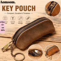 ราคา AOMSOM กระเป๋าใส่เหรียญหนัง ที่ใส่กุญแจซิปมัลติฟังก์ชั่น บัตรหนังวินเทจผู้ชาย (54767233675)