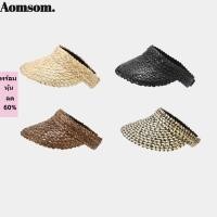 ราคา AOMSOM Sun Visor หมวก หวายทอผ้า Anti UV ผู้หญิงหมวกบังแดด Simple Sunshade หมวกปีกกว้างกลางแจ้ง Sun หมวกรีสอร์ท (52167352750)