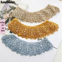 ราคา AOMSOM ผ้าลูกไม้ Neckline แฟชั่น Mini Cape ปรับเสื้อผ้าผ้าคลุมไหล่ห่อตกแต่งเสื้อครึ่ง (51867406067)