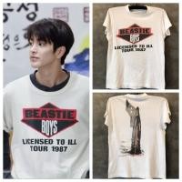 ราคา Cortis ใหม่ผู้ชาย Group Anganho KEONHO สไตล์เดียวกัน Beastie Boys Band ผ้าฝ้ายแท้สวมใส่ด้านนอกเสื้อยืดแขนสั้น (47564138256)