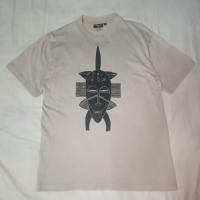 ราคา เสื้อยืดลายศิลปะชนเผ่าแอฟริกัน แบรนด์ Hanes Top T สีครีม ไซส์ M (58117532770)