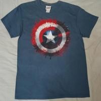ราคา เสื้อยืดมือสอง Captain America Shield ลายอาร์ตสาดสี แบรนด์ Gildan แท้ ไซส์ M (56267361340)