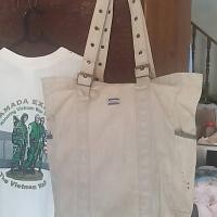 ราคา กระเป๋าผ้าแคนวาส EDWIN แท้ สีครีม เบจ ทรงโท้ท Tote Bag สไตล์วินเทจ มือสอง (56517686357)