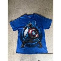 ราคา เสื้อยืด Marvel ลิขสิทธิ์แท้ Avengers ลาย Captain America สีน้ำเงิน มัดย้อม ไซส์ LG มือสอง (48366274862)