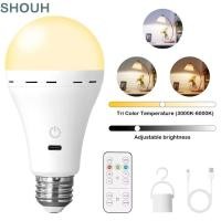 ราคา SHOUH หลอดไฟ Led USB รีโมท 3 สี พร้อมหลอดไฟแบบชาร์จไฟได้แบบตั้งเวลา หลอดไฟ E27 ไร้สายอัจฉริยะหรี่แสงได้ (53967314227)