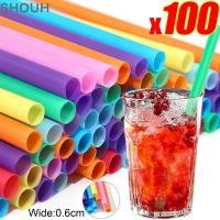 ราคา SHOUH 100 ชิ้นหลอดดื่ม ฤดูร้อนหลากสีพลาสติกที่มีสีสันหลอดทิ้ง ขนาดใหญ่พรรคซัพพลายบาร์อุปกรณ์เสริม 19 ซม MilkTea หลอดสําหรับนมชา Milkshake Juice Smoothie (53766939163)