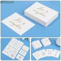 ราคา SHOUH 50 ชิ้นการ์ดอวยพรสีขาวของขวัญตกแต่ง 6x8 ซม งานแต่งงานปั๊มทอง (52966988029)