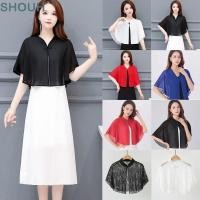 ราคา SHOUH ผ้าคลุมไหล่ Tulle ผ้าคลุมไหล่ผ้าชีฟองระบายอากาศหลากสี เสื้อคลุม เสื้อคลุม เสื้อคลุมบางสั้น ฤดูร้อน (52367101066)