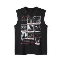 ราคา ยุโรปอเมริกัน High Street Rock Retro Band ตัวอักษร Jiugongge พิมพ์เสื้อกั๊กผู้ชายผู้หญิงออกแบบเสื้อกั๊กเสื้อยืดแขนกุด (29345290121)