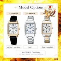 ราคา Seiko LUKIA SSVW209 SSVW210 SSVW212 Ladies Solar Radio Square Watch (26545149462)