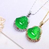 ราคา ธรรมชาติน้ําแข็งสูงสีเขียวโมราพระพุทธรูปจี้อาเกตสีเขียวฝัง ไมตรียา พระพุทธรูปจี้หยกพระพุทธรูปจี้ (49317837048)