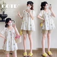 ราคา ชุดคลุมท้องแฟชั่นฤดูร้อนคอสี่เหลี่ยมทุกการแข่งขันลดอายุเสื้อแขนสั้น (50813930753)