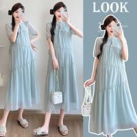 ราคา ชุดคลุมท้องชุดเดรสผ้าชีฟองไซส์ใหญ่สําหรับฤดูร้อน (48814133815)